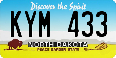 ND license plate KYM433