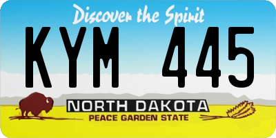 ND license plate KYM445