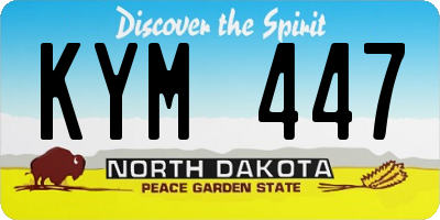 ND license plate KYM447