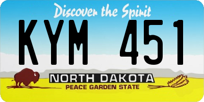 ND license plate KYM451
