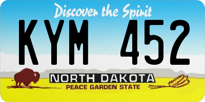 ND license plate KYM452