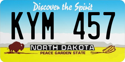 ND license plate KYM457