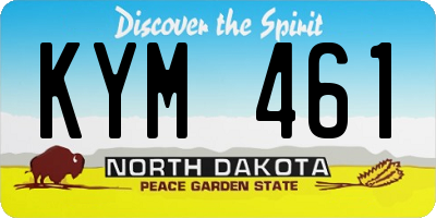 ND license plate KYM461