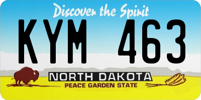 ND license plate KYM463