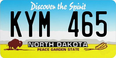 ND license plate KYM465
