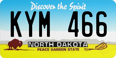 ND license plate KYM466