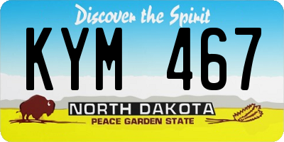 ND license plate KYM467