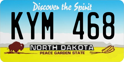ND license plate KYM468