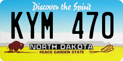 ND license plate KYM470