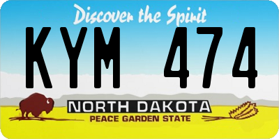 ND license plate KYM474