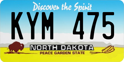 ND license plate KYM475