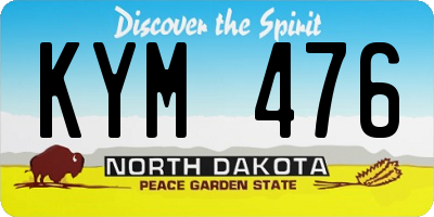 ND license plate KYM476