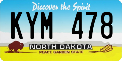 ND license plate KYM478