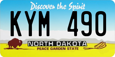 ND license plate KYM490