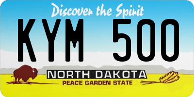 ND license plate KYM500