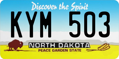 ND license plate KYM503