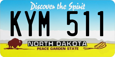 ND license plate KYM511