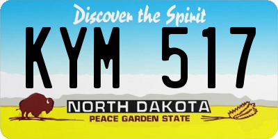 ND license plate KYM517