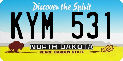 ND license plate KYM531