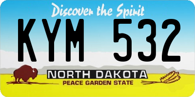 ND license plate KYM532