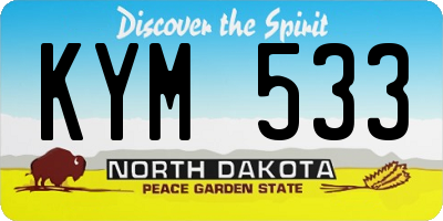 ND license plate KYM533
