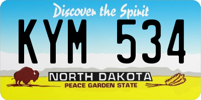 ND license plate KYM534