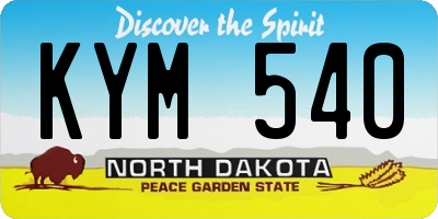 ND license plate KYM540