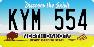 ND license plate KYM554