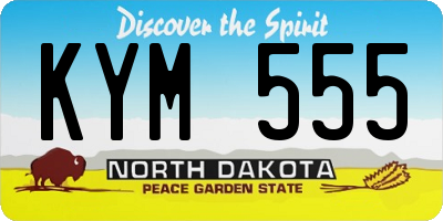 ND license plate KYM555