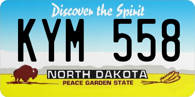 ND license plate KYM558