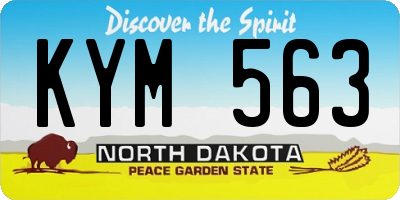 ND license plate KYM563