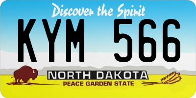 ND license plate KYM566