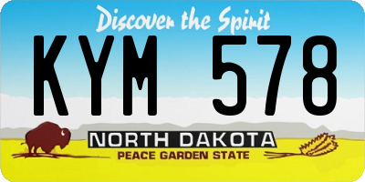 ND license plate KYM578