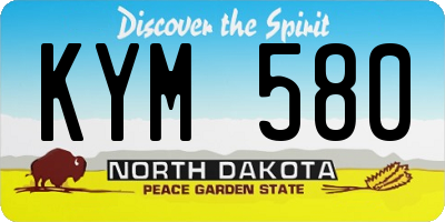 ND license plate KYM580