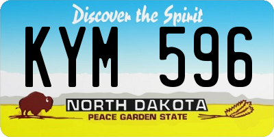 ND license plate KYM596