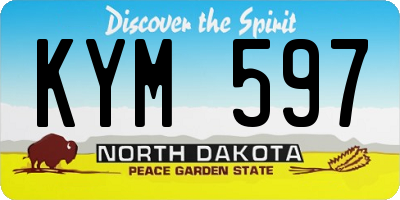 ND license plate KYM597