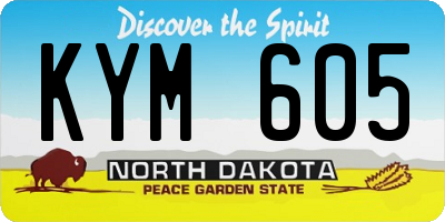 ND license plate KYM605