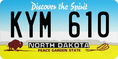 ND license plate KYM610