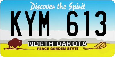 ND license plate KYM613
