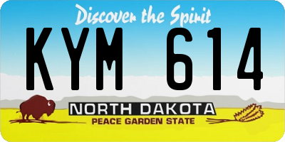 ND license plate KYM614