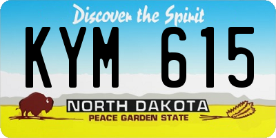 ND license plate KYM615