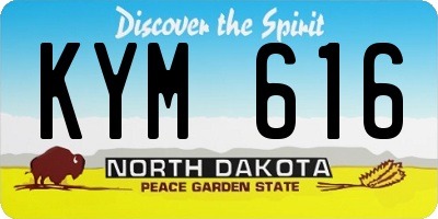 ND license plate KYM616