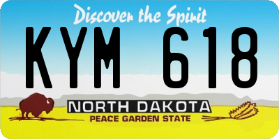 ND license plate KYM618
