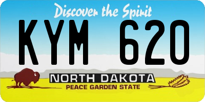ND license plate KYM620