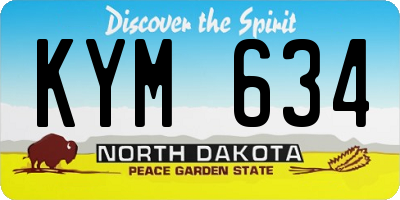 ND license plate KYM634