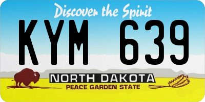 ND license plate KYM639