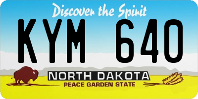 ND license plate KYM640