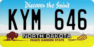 ND license plate KYM646