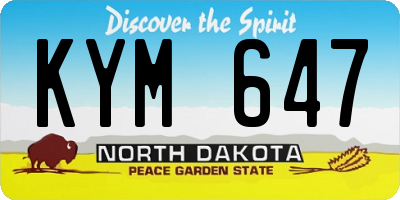 ND license plate KYM647