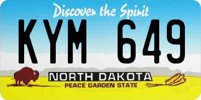 ND license plate KYM649